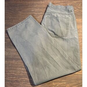 Blue Mountain Mens 34x30 Dark Gray Workwear Canvas Pants Straight Leg Utility